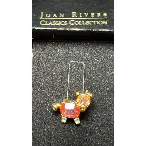 Vintage Joan Rivers Crystal Pig Brooch - Picture 2 of 4